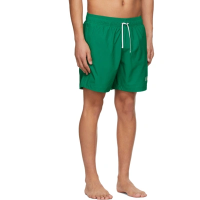 Shop Amiri Green Logo Swim Shorts In Tennis Green