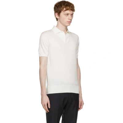 Shop Loro Piana White Open Polo In 1000 White