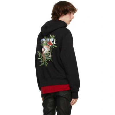 Shop Amiri Black Fitted Psychedelic Hoodie