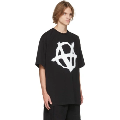 Shop Vetements Black Double Anarchy T-shirt In Black / White