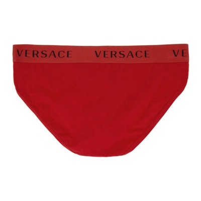 Shop Versace Red Logo Band Briefs In A1203 Red