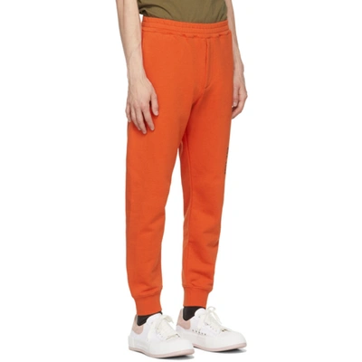 Shop Alexander Mcqueen Orange Graffiti Lounge Pants In 0909 Orange/khaki