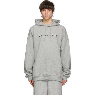 Shop Vetements Grey Friendly Logo Hoodie In Grey Melange 1461962