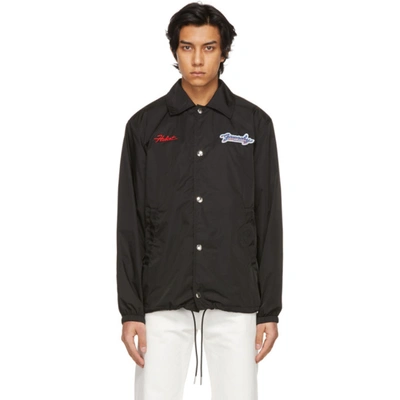 Shop Givenchy Black Embroidered Patches Motel Windbreaker Jacket In 001 Black