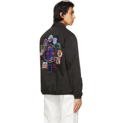 Shop Givenchy Black Embroidered Patches Motel Windbreaker Jacket In 001 Black