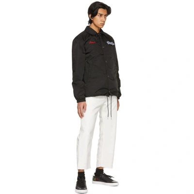 Shop Givenchy Black Embroidered Patches Motel Windbreaker Jacket In 001 Black