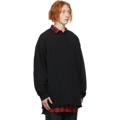 Shop Undercoverism Black Paneled Sweatshirt