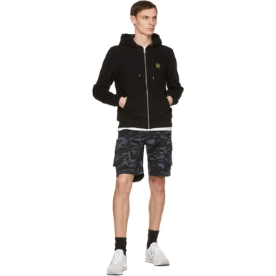 Shop Belstaff Black French Terry Zip Hoodie In 90000 Black