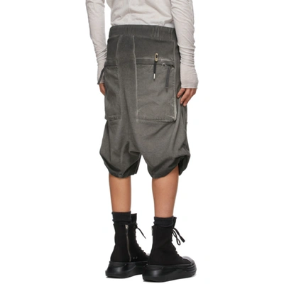Shop Boris Bidjan Saberi Grey Resin-dyed Shorts In Fad Dk Grey