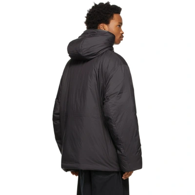 Shop Acne Studios Black Down Hooded Jacket