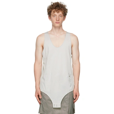 Shop Rick Owens Grey Champion Edition Jersey Basketball Tank Top In 61 Oyster