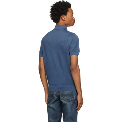 Shop Tom Ford Blue Piqué Polo In T08 Blue