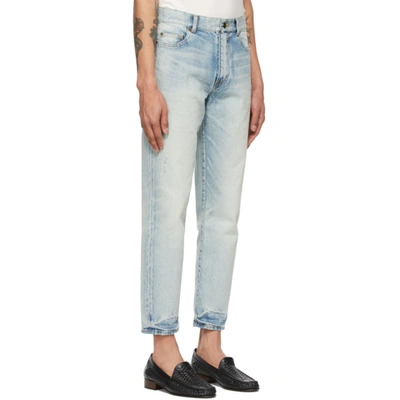 Shop Saint Laurent Blue Carrot-fit Jeans In 4998 Ltblue