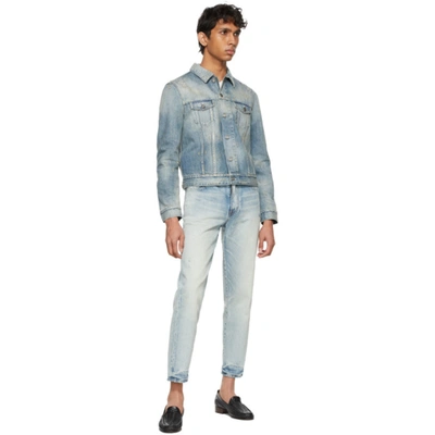 Shop Saint Laurent Blue Carrot-fit Jeans In 4998 Ltblue