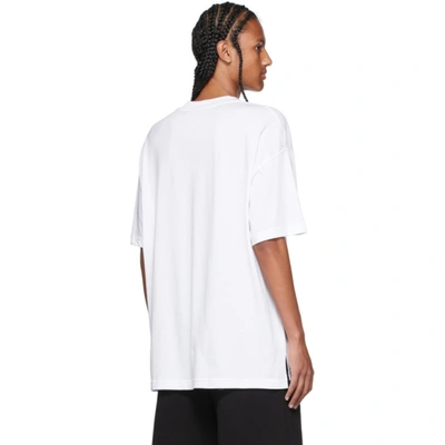 Shop Versace Jeans Couture White Barcode T-shirt In E003 Bianco Ottico