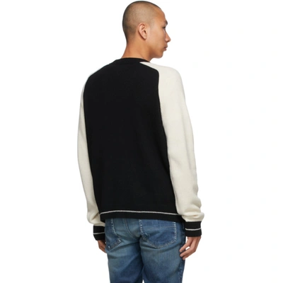 Shop Amiri Black Cashmere Varsity Cardigan