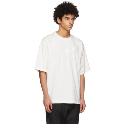 Shop Dolce & Gabbana Off-white Logo Injection T-shirt In W0001 White Natural