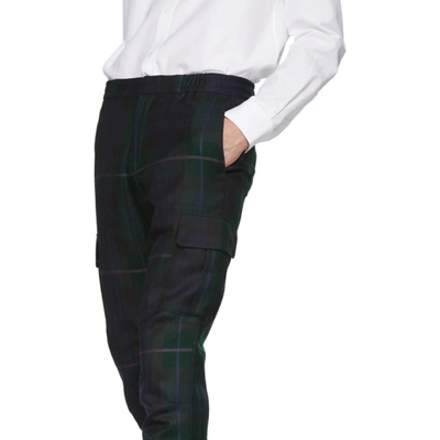 PAUL SMITH 黑色 AND 绿色 BLACKWATCH 工装裤