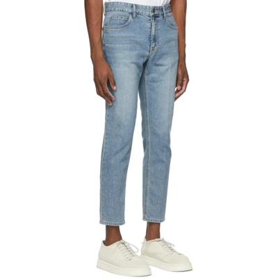Shop Solid Homme Blue Slim Cropped Jeans In Blue 671l