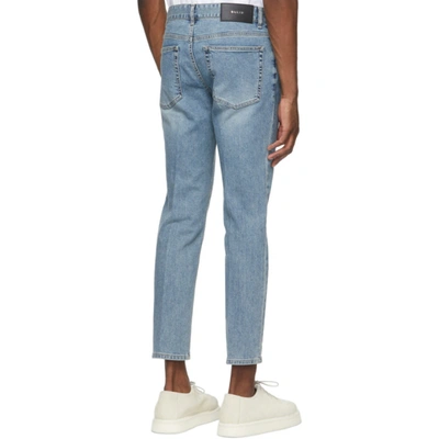 Shop Solid Homme Blue Slim Cropped Jeans In Blue 671l