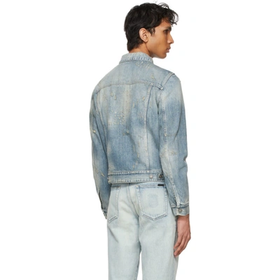 Shop Saint Laurent Blue Denim Dirty Repair Jacket In 4015 Dblue