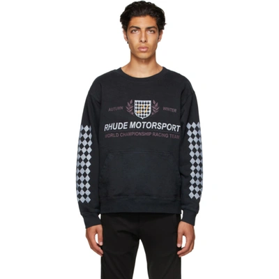 Motor Crest Cotton Sweatshirt In Black