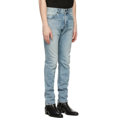 Shop Saint Laurent Blue Slim-fit Jeans In 4681 Hwblue