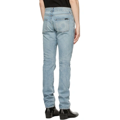 Shop Saint Laurent Blue Slim-fit Jeans In 4681 Hwblue