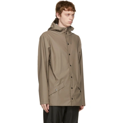Shop Rains Taupe Hooded Jacket