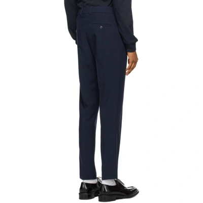 Shop Ami Alexandre Mattiussi Navy Wool Carrot Fit Trousers In Navy/410