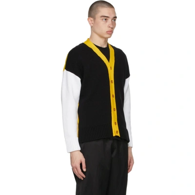 Shop Opening Ceremony Multicolor Combo Dropped Cardigan In Black Lemo