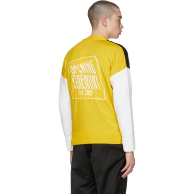 Opening Ceremony Multicolor Combo Dropped Cardigan In Black Lemo
