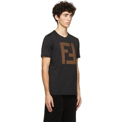 Shop Fendi Black 'ff' Patch T-shirt In F0qa1 Black