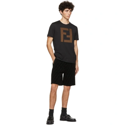 Shop Fendi Black 'ff' Patch T-shirt In F0qa1 Black