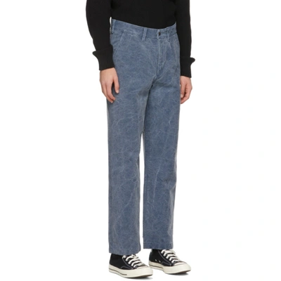 Shop Noah Navy Canvas Recycled Work Trousers
