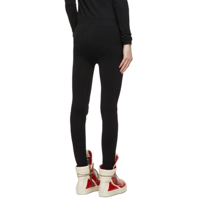 Shop Rick Owens Black Rib Leggings In 09 Black