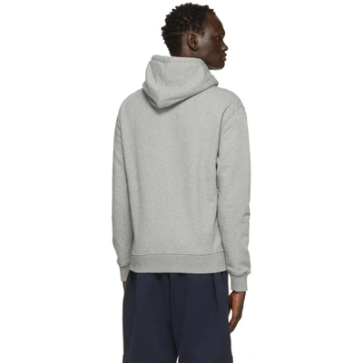 Shop Ami Alexandre Mattiussi Grey Ami De Cœur Hoodie In Heather Grey/055