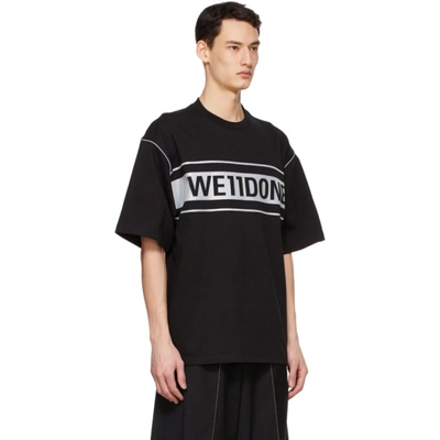 Shop We11 Done Black Reflective Logo T-shirt