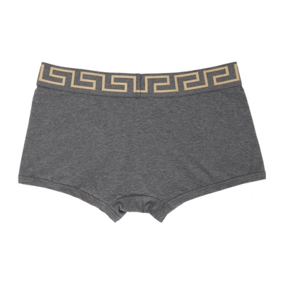 VERSACE UNDERWEAR 灰色 GRECA BORDER 平角内裤