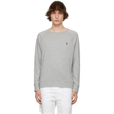 Shop Polo Ralph Lauren Grey Terry Spa Sweatshirt In Andover Hea