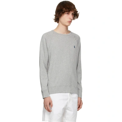 Shop Polo Ralph Lauren Grey Terry Spa Sweatshirt In Andover Hea