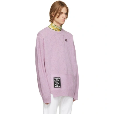 Shop Raf Simons Purple Oversized Sweater In Lila