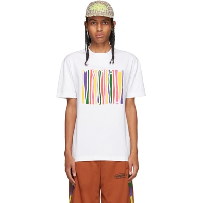 Shop Palm Angels White Missoni Edition Melted Logo T-shirt In White Multi