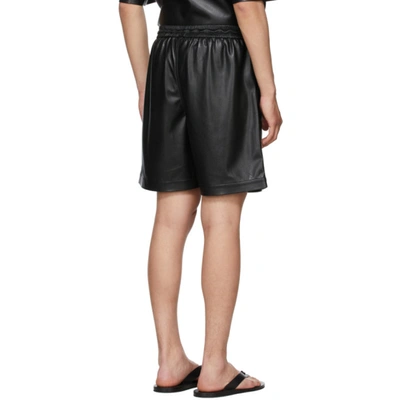 Shop Nanushka Black Vegan Leather Leana Shorts