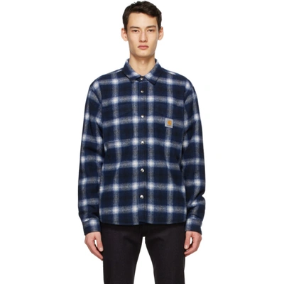 Shop Carhartt Blue Check Lashley Shirt In 1c90 Navy