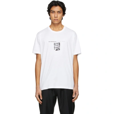 Shop Givenchy White Print House T-shirt In 100 White