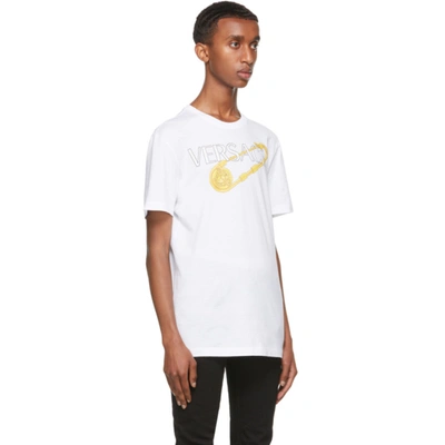 Shop Versace White Safety Pin T-shirt In 1w000 White