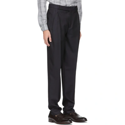 Shop Ermenegildo Zegna Navy Wool Trousers In 232n12 Navy