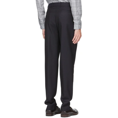 Shop Ermenegildo Zegna Navy Wool Trousers In 232n12 Navy