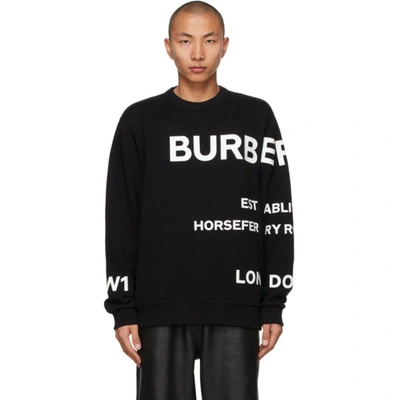 Shop Burberry Black 'horseferry' Sweatshirt